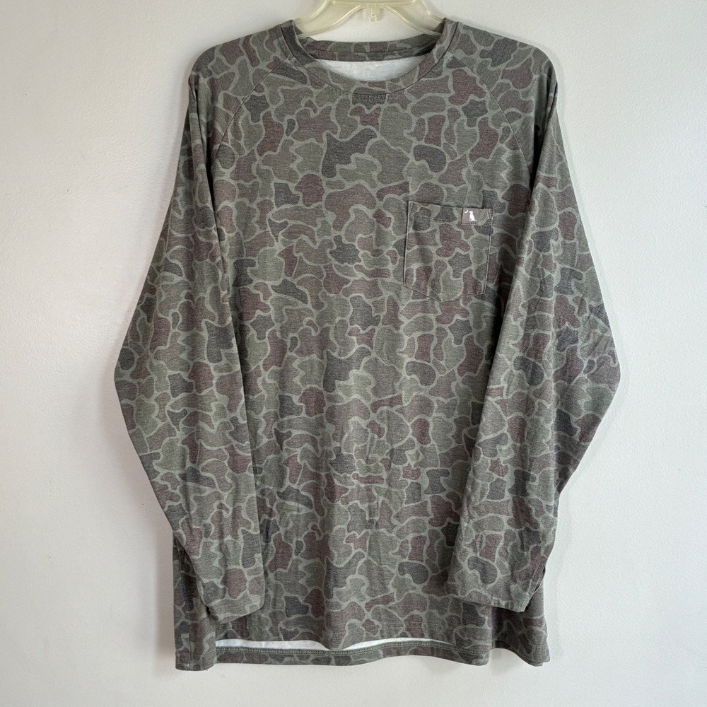 Local Boy Outfitters Shirt Mens XL Green Camo Long Sleeve Bamboo Blend Pocket